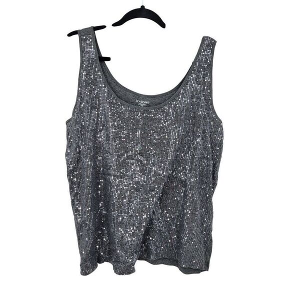 Lane Bryant Gray Sequin Scoop Neck Tank Top Plus Size 18/20 Party Night Out Glam - Picture 9 of 9